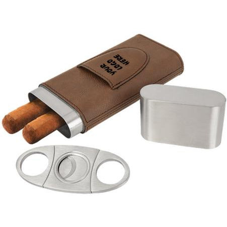 Leatherette Cigar Case With Cutter | Alliance Awards LLC.