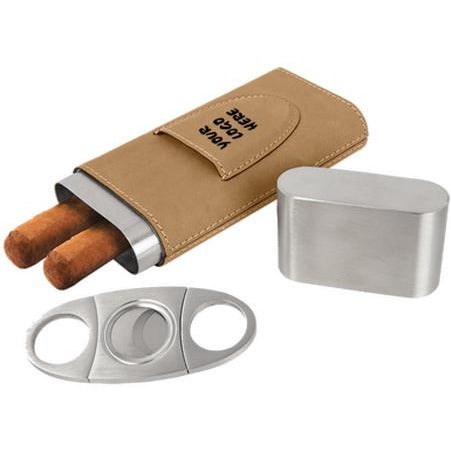 Leatherette Cigar Case With Cutter | Alliance Awards LLC.