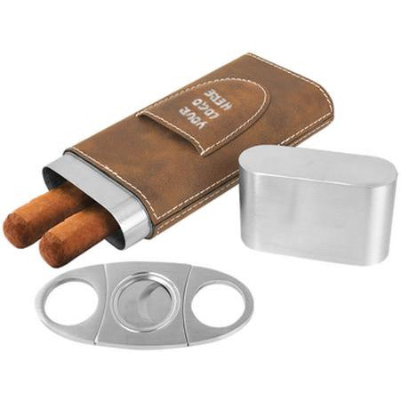Leatherette Cigar Case With Cutter | Alliance Awards LLC.
