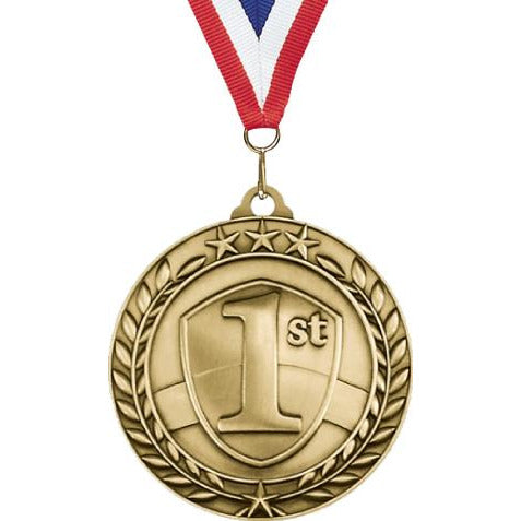 Wreath Antique Medallion - Gold, Silver, Bronze | Alliance Awards LLC.