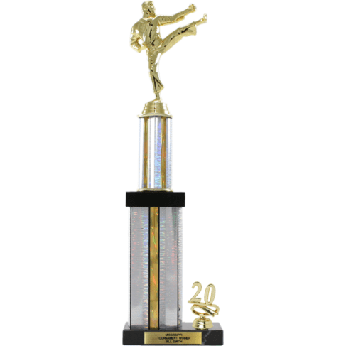 Two-Tier Trophy With Black Marble | Alliance Awards LLC.