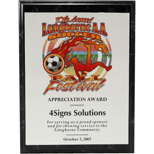 Custom Full Color Plaque | Alliance Awards LLC.